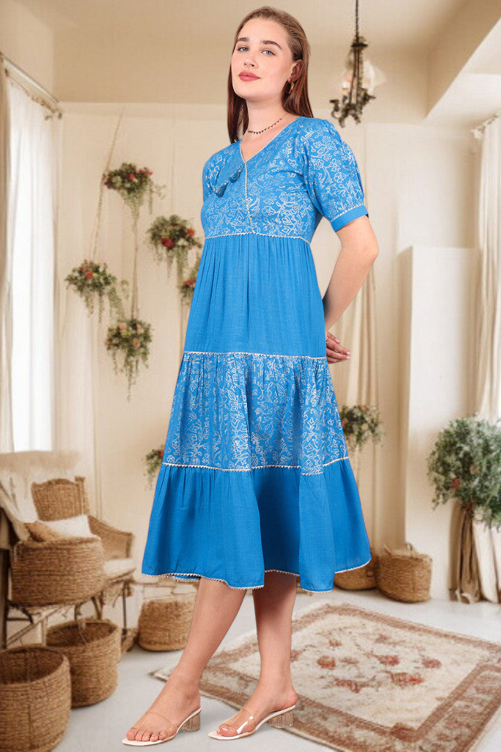 Ethereal Elegance- Stylish Casual & Party Wear Midi Dress