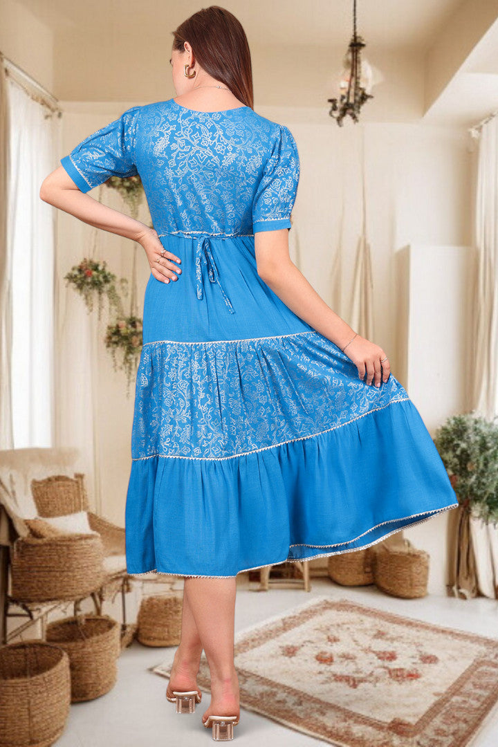 Ethereal Elegance- Stylish Casual & Party Wear Midi Dress