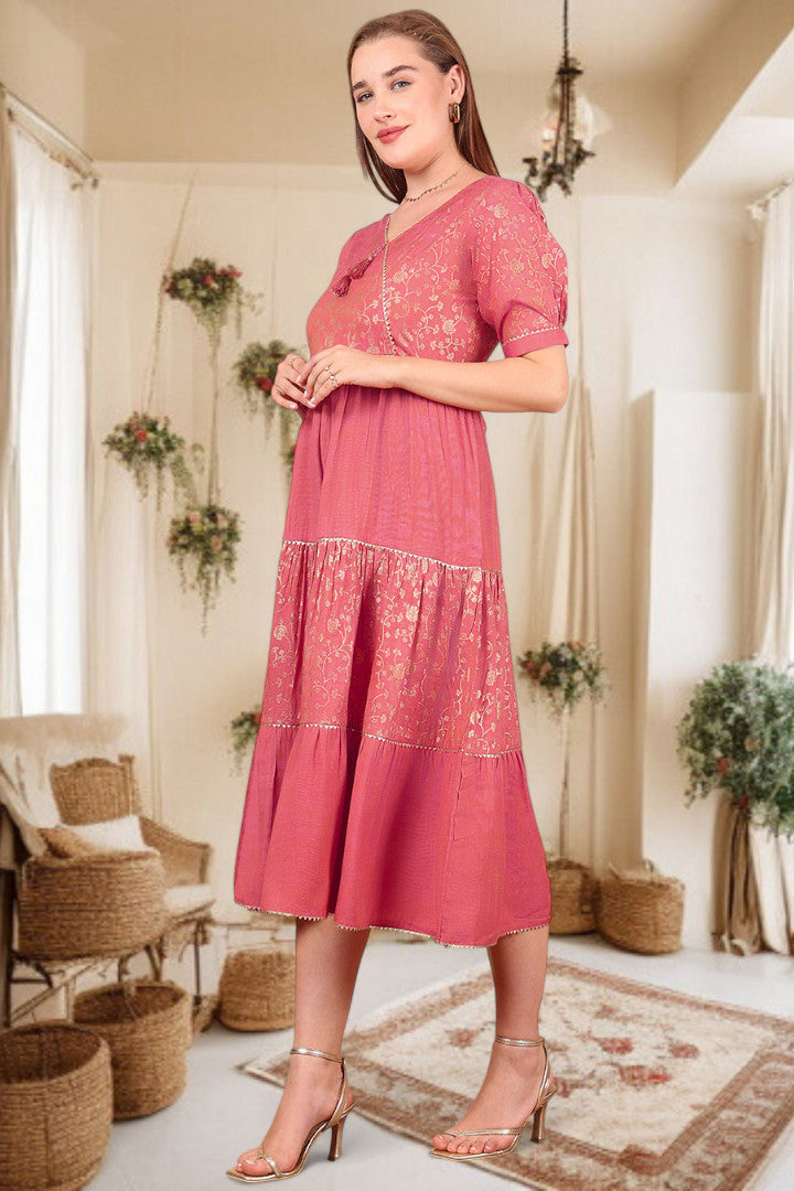Ethereal Elegance- Stylish Casual & Party Wear Midi Dress