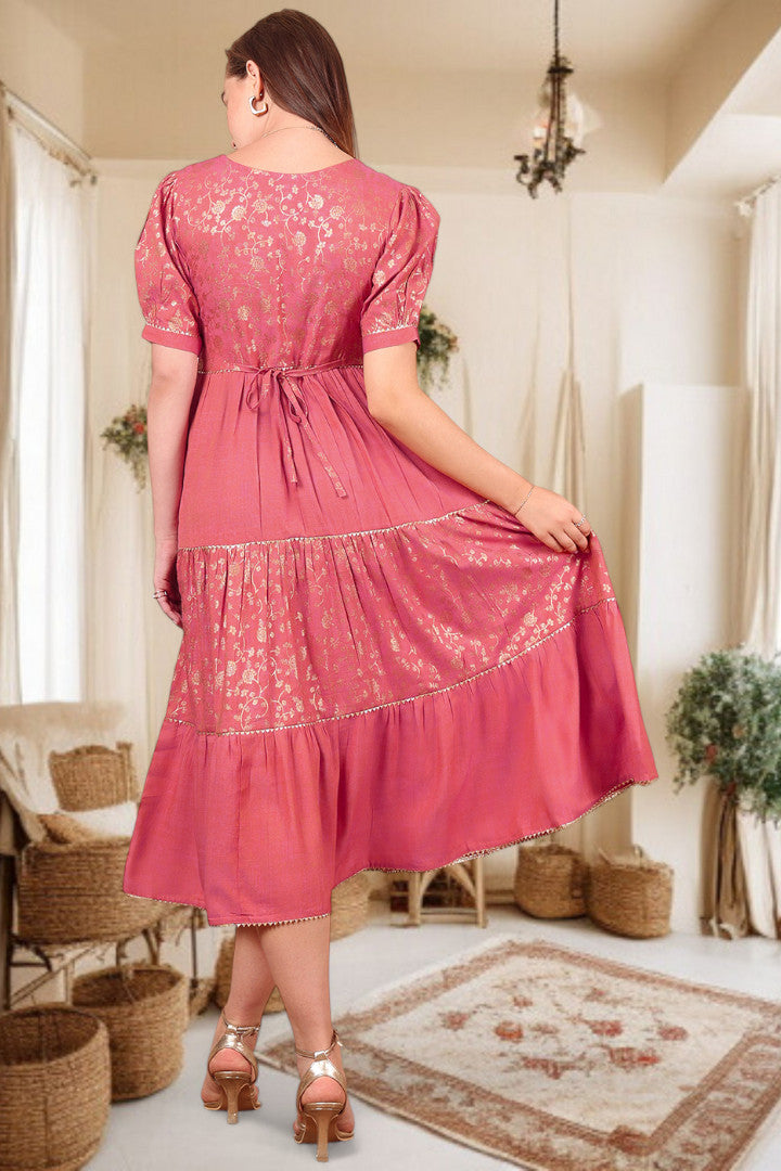 Ethereal Elegance- Stylish Casual & Party Wear Midi Dress