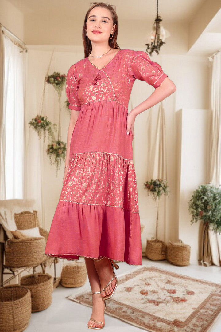 Ethereal Elegance- Stylish Casual & Party Wear Midi Dress