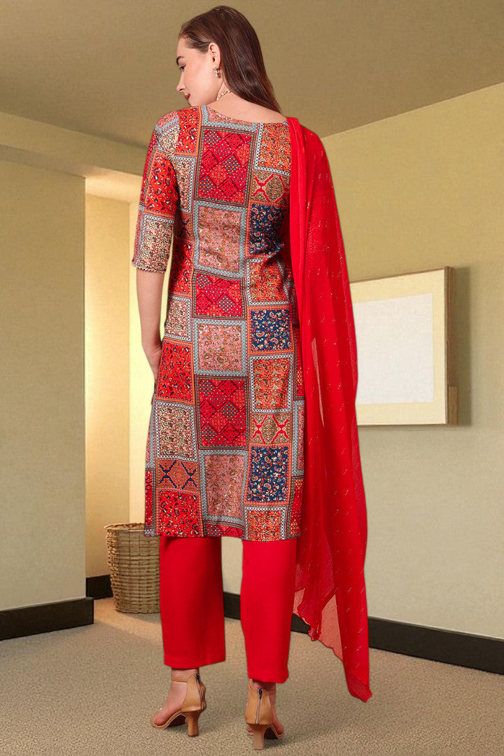 Casual Ethnic Straight Kurta Set With Dupatta