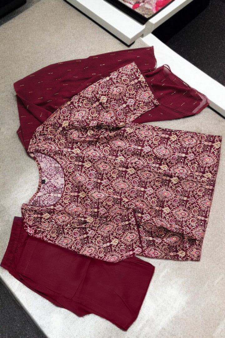 Casual Ethnic Straight Kurta Set With Dupatta