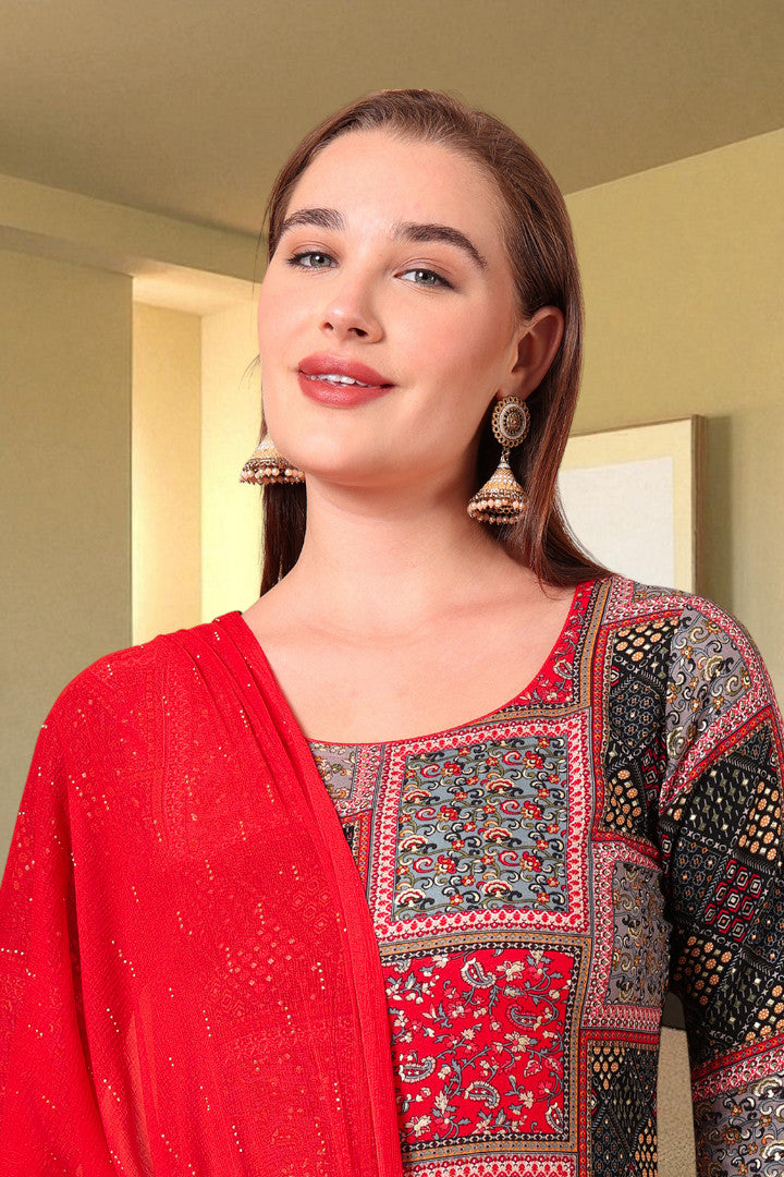 Casual Ethnic Straight Kurta Set With Dupatta