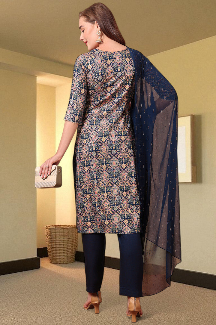 Casual Ethnic Straight Kurta Set With Dupatta