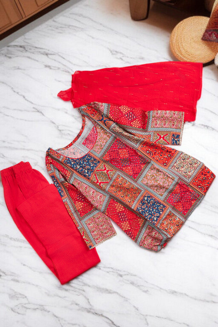 Casual Ethnic Straight Kurta Set With Dupatta