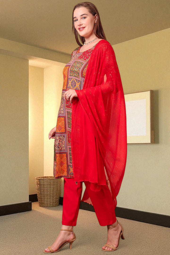 Casual Ethnic Straight Kurta Set With Dupatta