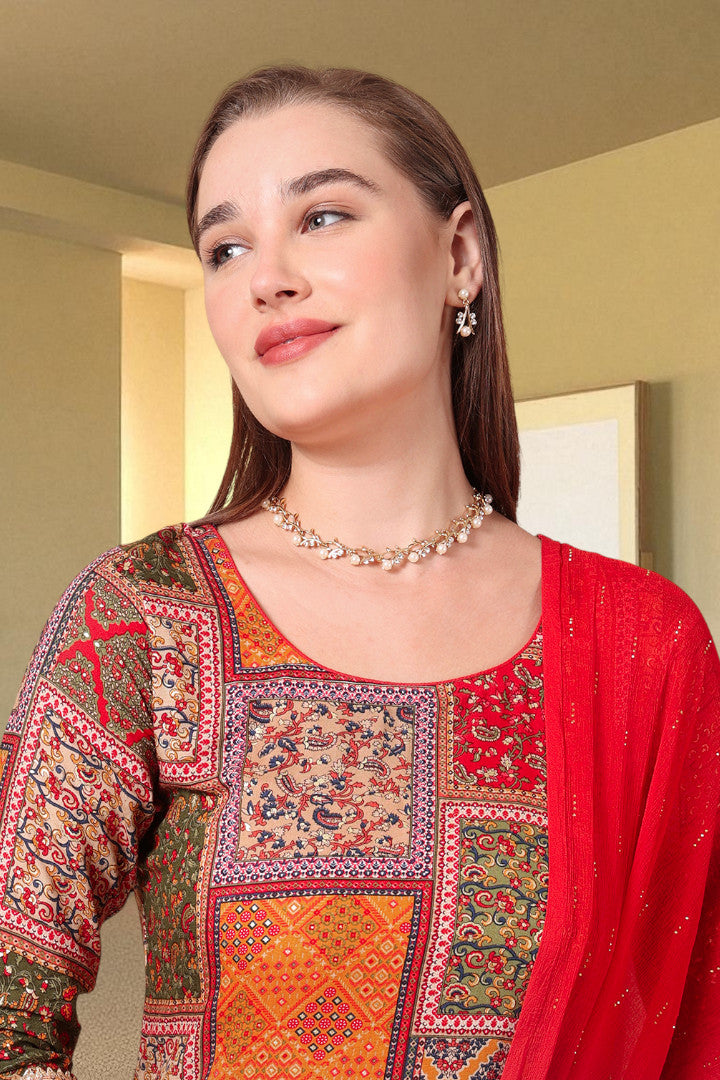 Casual Ethnic Straight Kurta Set With Dupatta