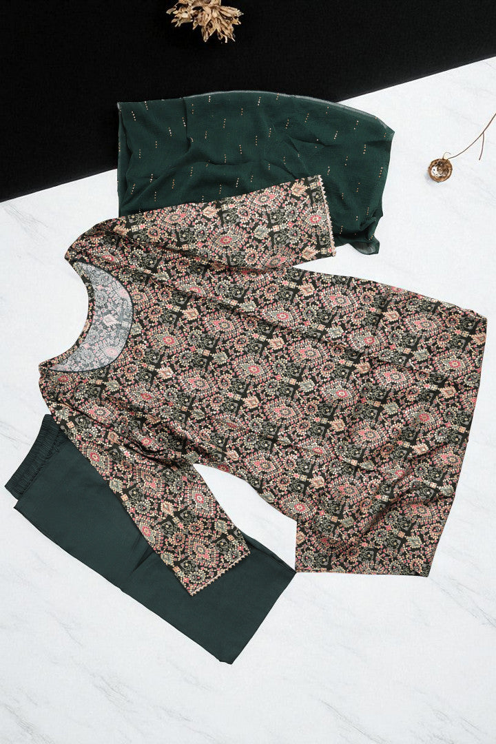 Casual Ethnic Straight Kurta Set With Dupatta