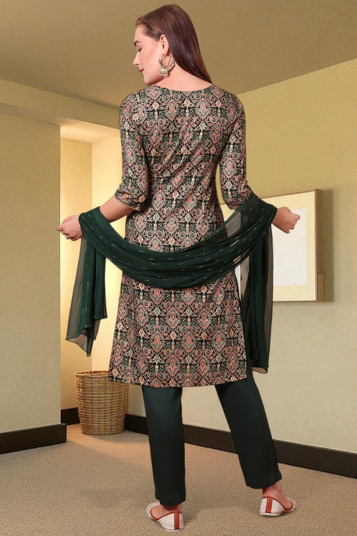 Casual Ethnic Straight Kurta Set With Dupatta