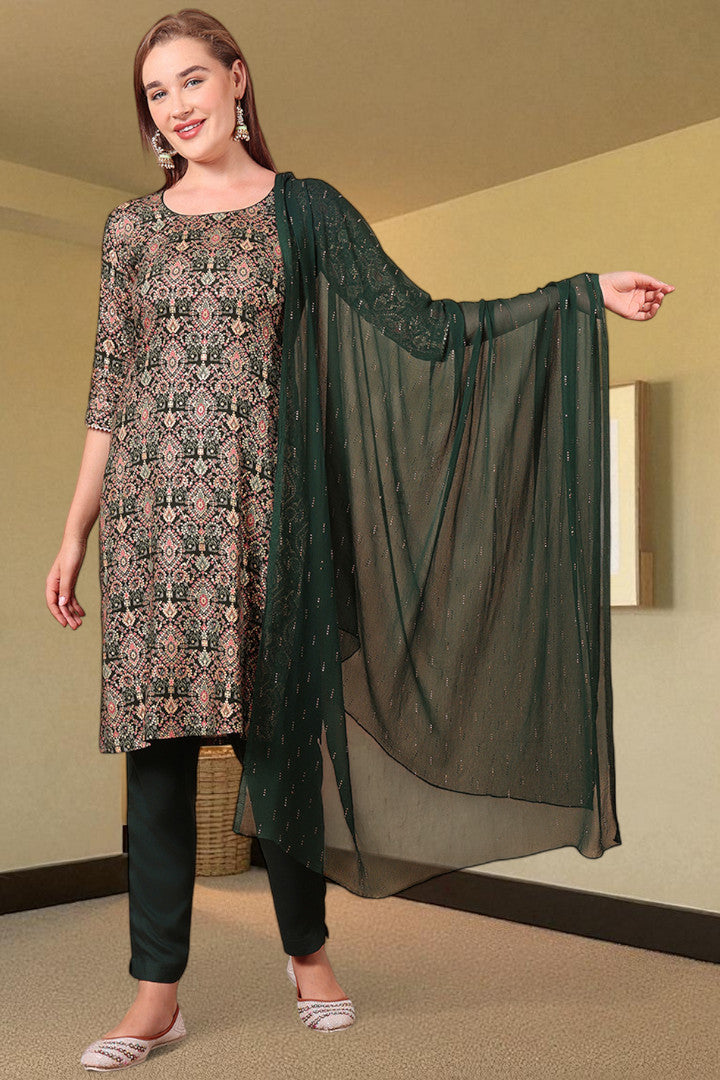 Casual Ethnic Straight Kurta Set With Dupatta