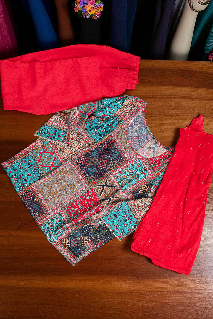 Casual Ethnic Straight Kurta Set With Dupatta