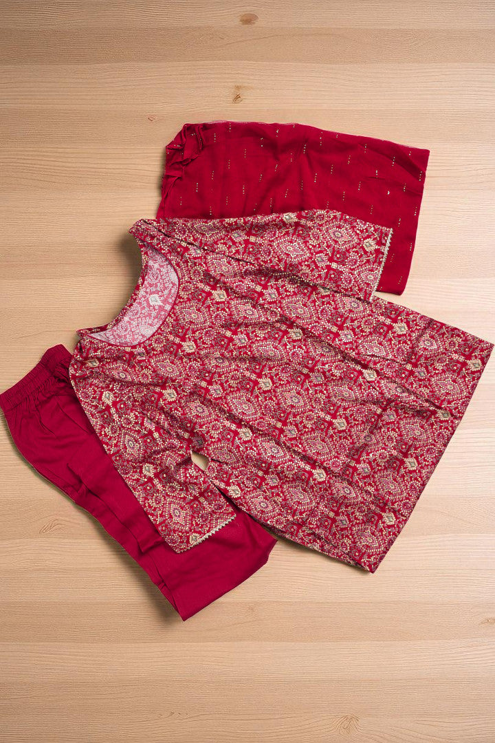 Casual Ethnic Straight Kurta Set With Dupatta