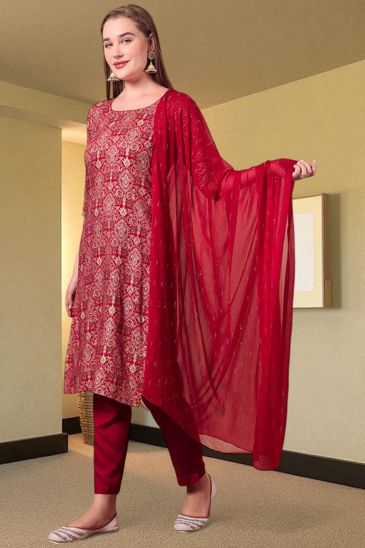 Casual Ethnic Straight Kurta Set With Dupatta