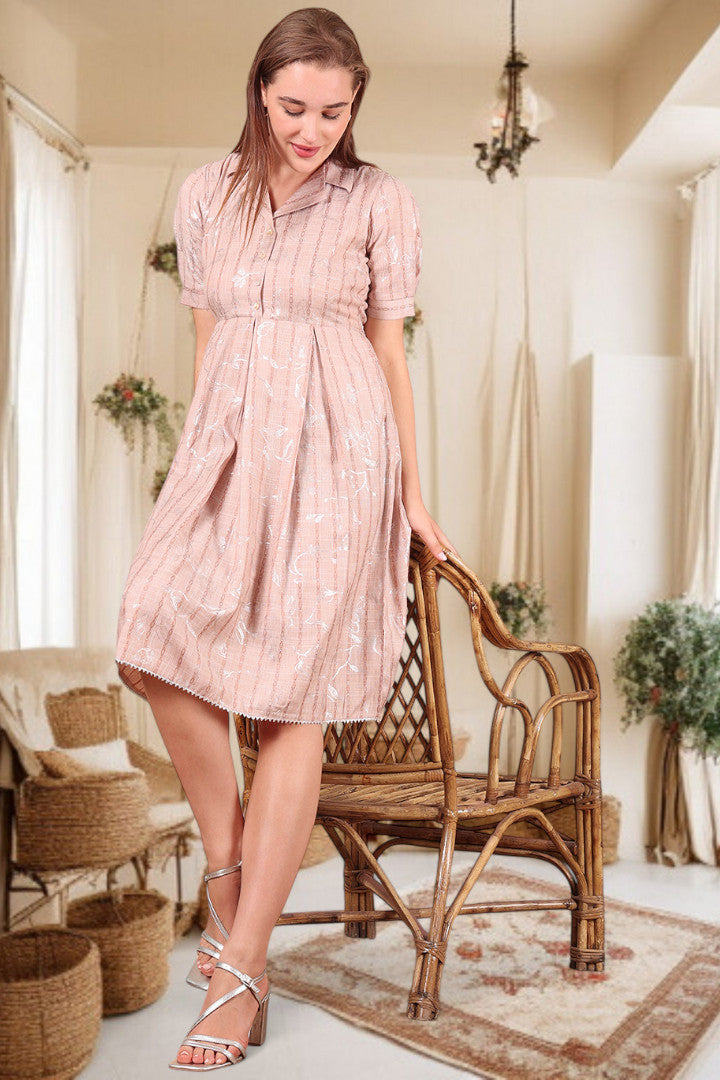 Majestic Allure – Classic Printed Dress with Modern Touch