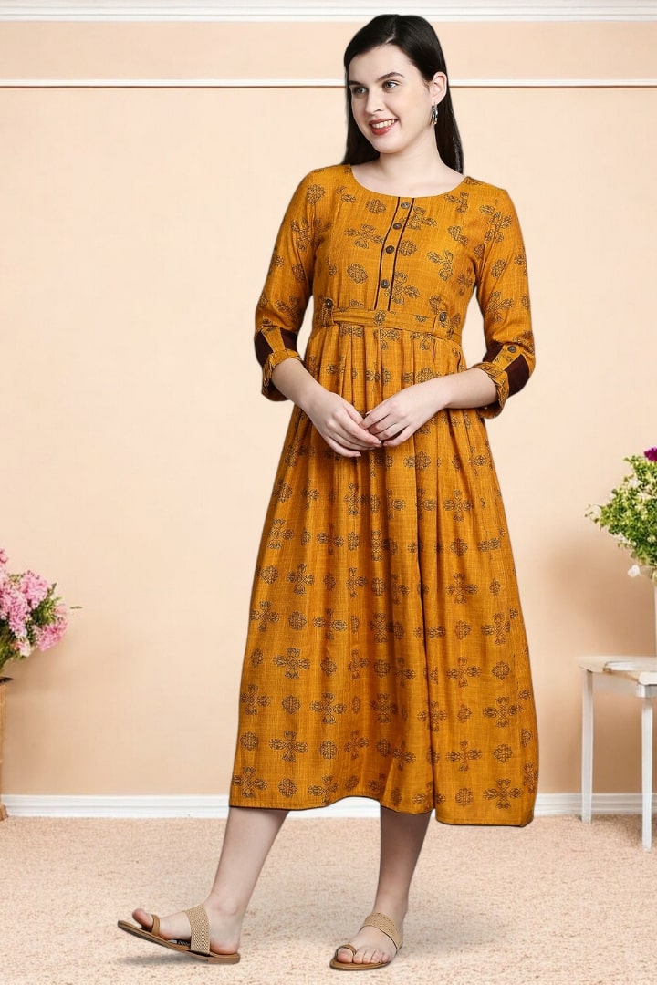 Rayon Printed Maternity Kurta – Designed for Pregnancy & Nursing