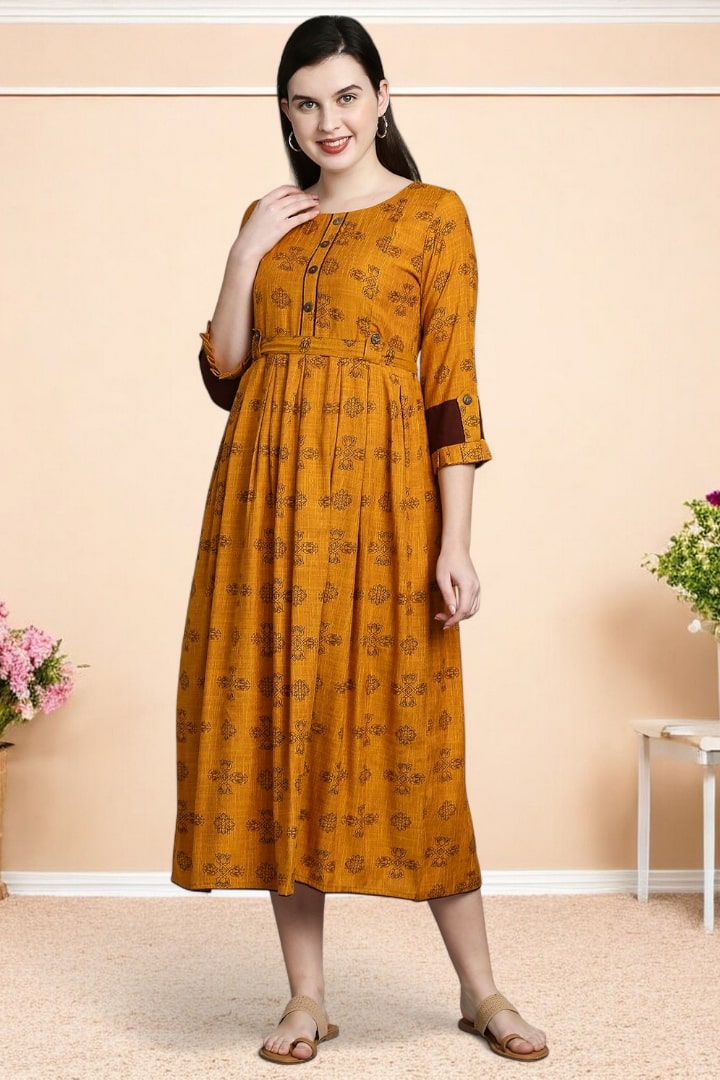 Rayon Printed Maternity Kurta – Designed for Pregnancy & Nursing