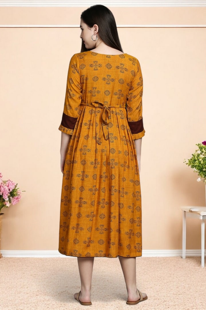 Rayon Printed Maternity Kurta – Designed for Pregnancy & Nursing