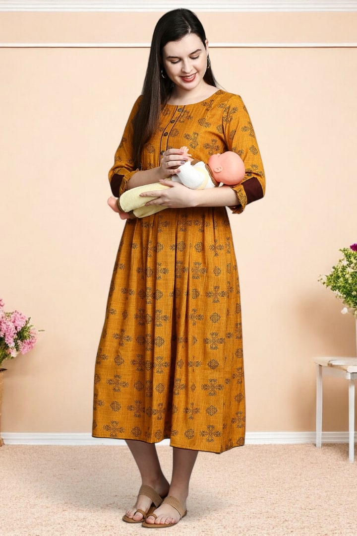 Rayon Printed Maternity Kurta – Designed for Pregnancy & Nursing