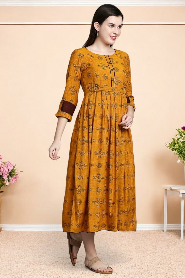 Rayon Printed Maternity Kurta – Designed for Pregnancy & Nursing