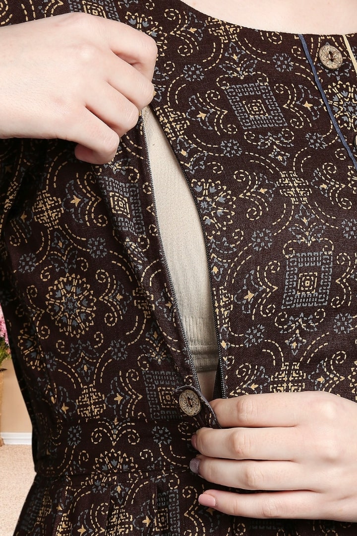 Rayon Printed Maternity Kurta – Designed for Pregnancy & Nursing