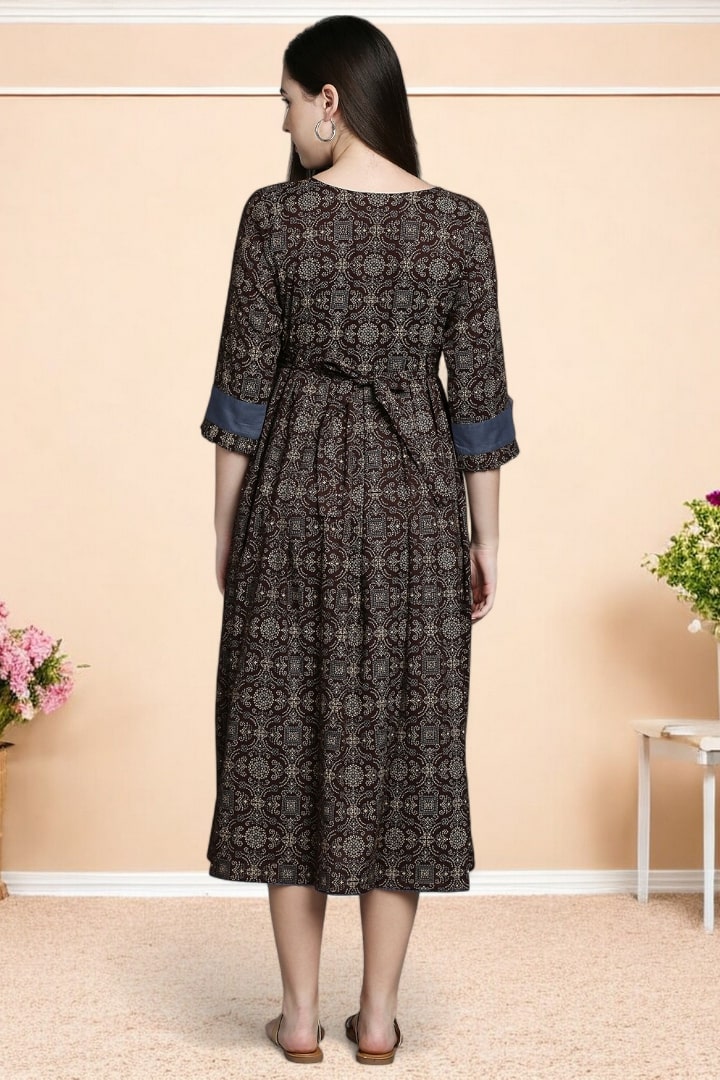 Rayon Printed Maternity Kurta – Designed for Pregnancy & Nursing