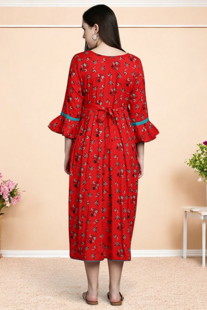 Rayon Printed Maternity Kurta – Designed for Pregnancy & Nursing