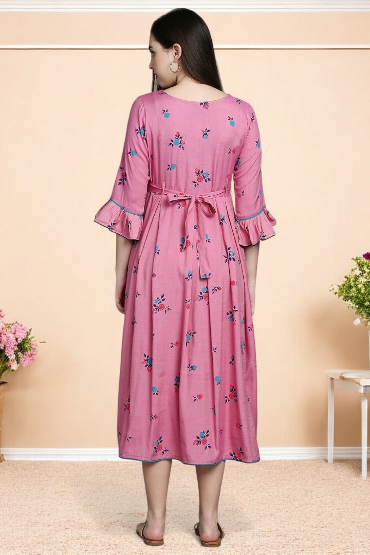 Rayon Printed Maternity Kurta – Designed for Pregnancy & Nursing