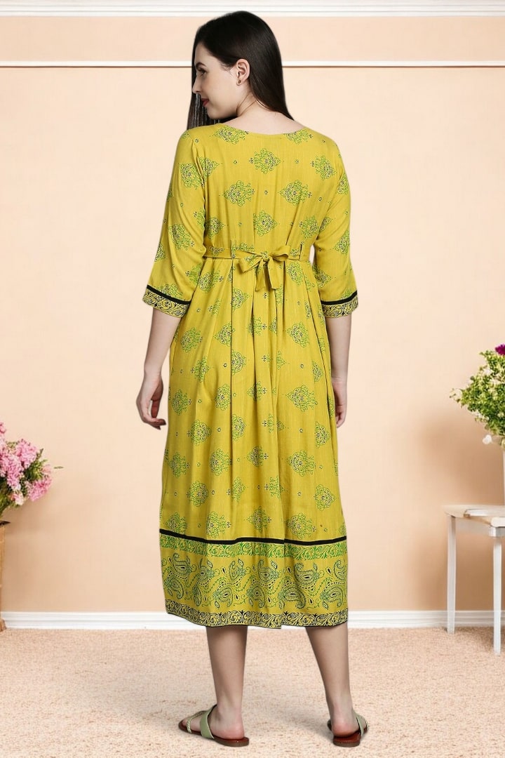Rayon Printed Maternity Kurta – Designed for Pregnancy & Nursing