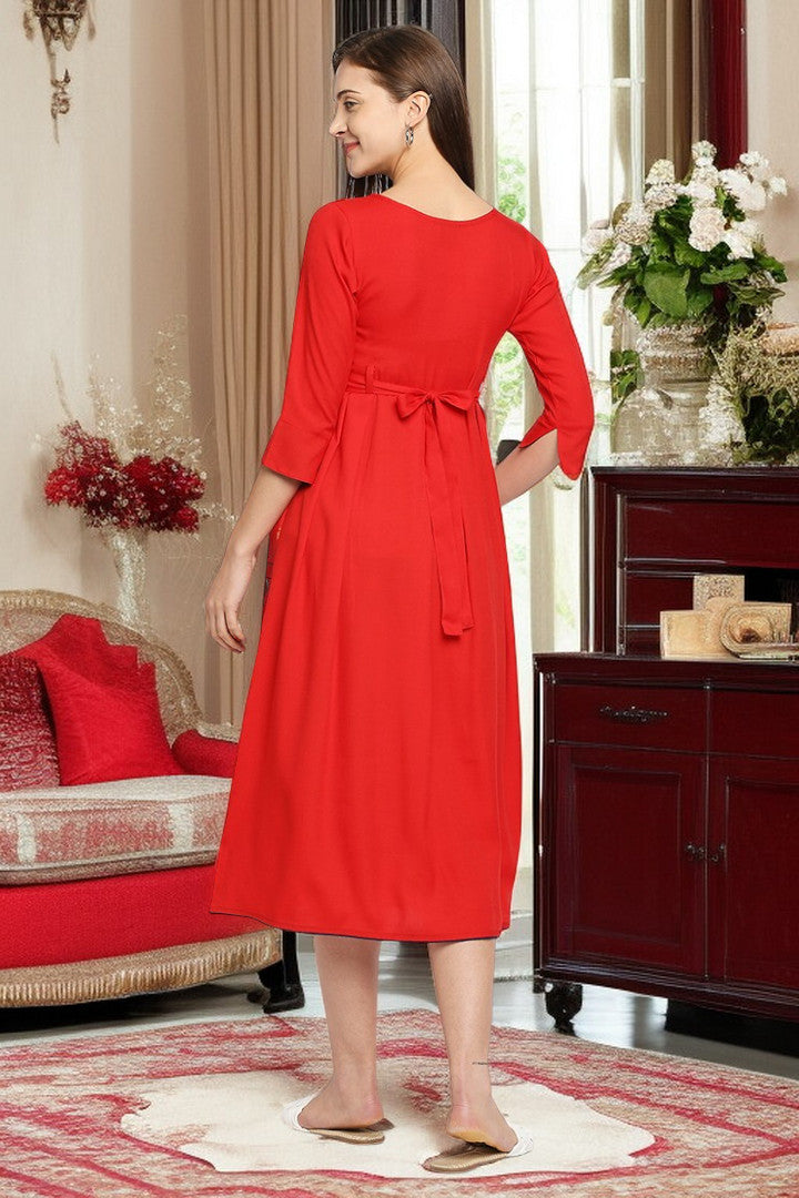 Rayon Maternity Flare Kurta For Pre & Post Pregnancy