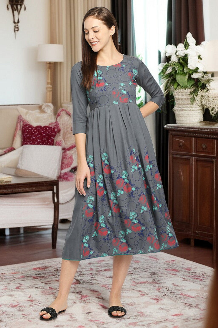 Rayon Maternity Flare Kurta For Pre & Post Pregnancy