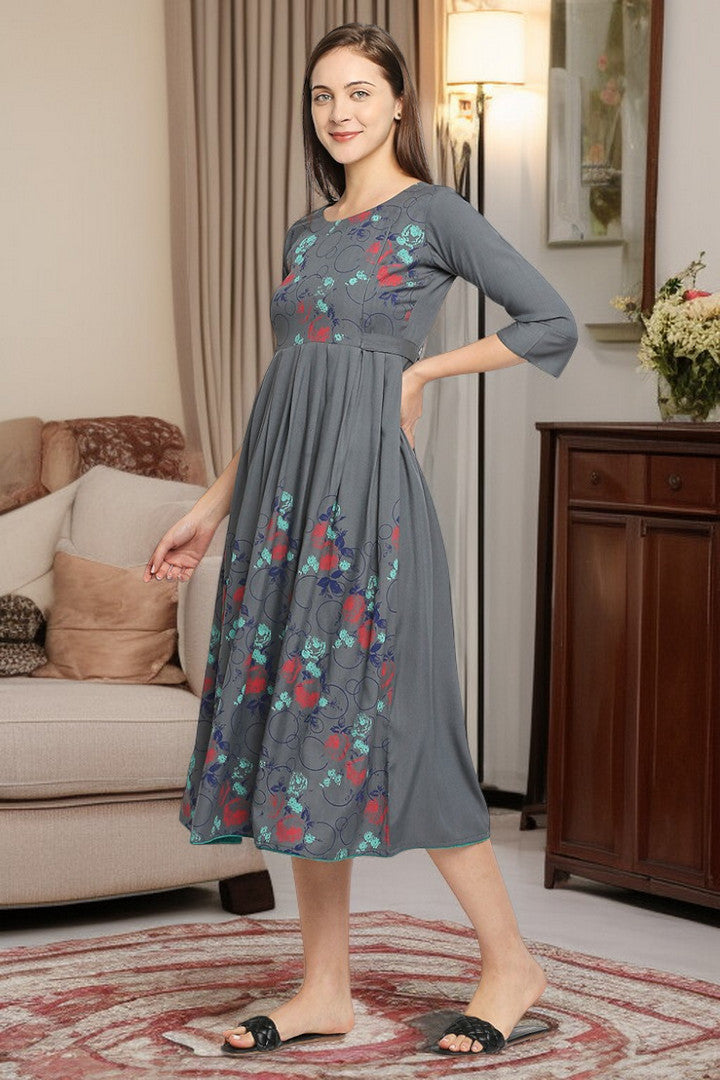 Rayon Maternity Flare Kurta For Pre & Post Pregnancy
