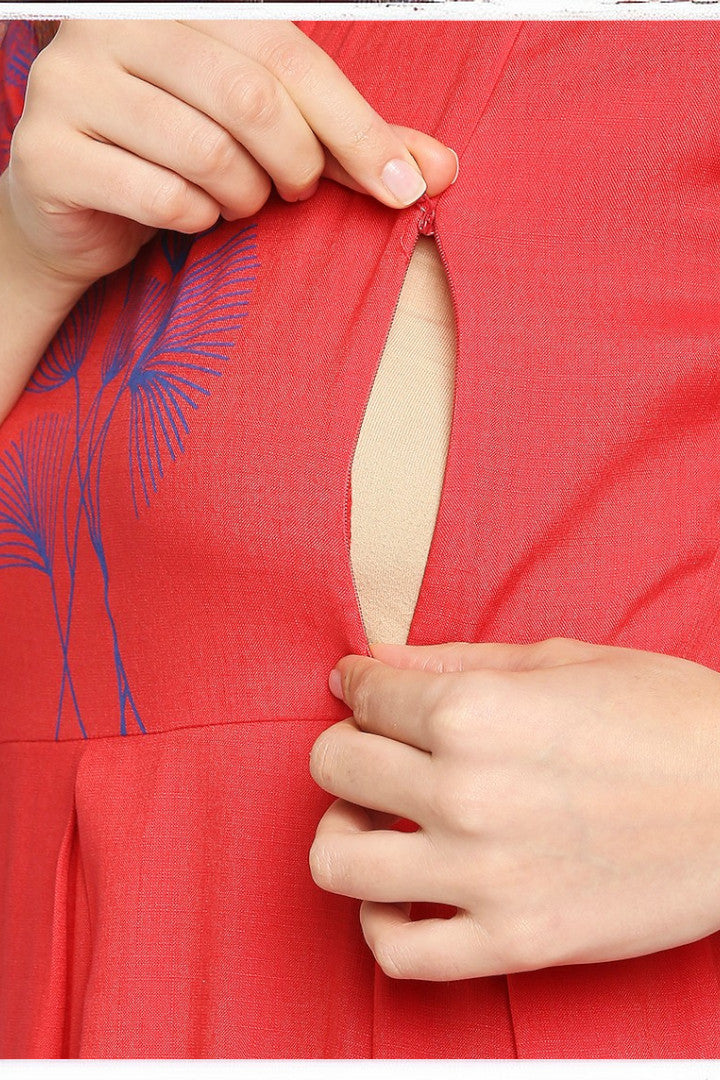 Rayon Maternity Flare Kurta For Pre & Post Pregnancy