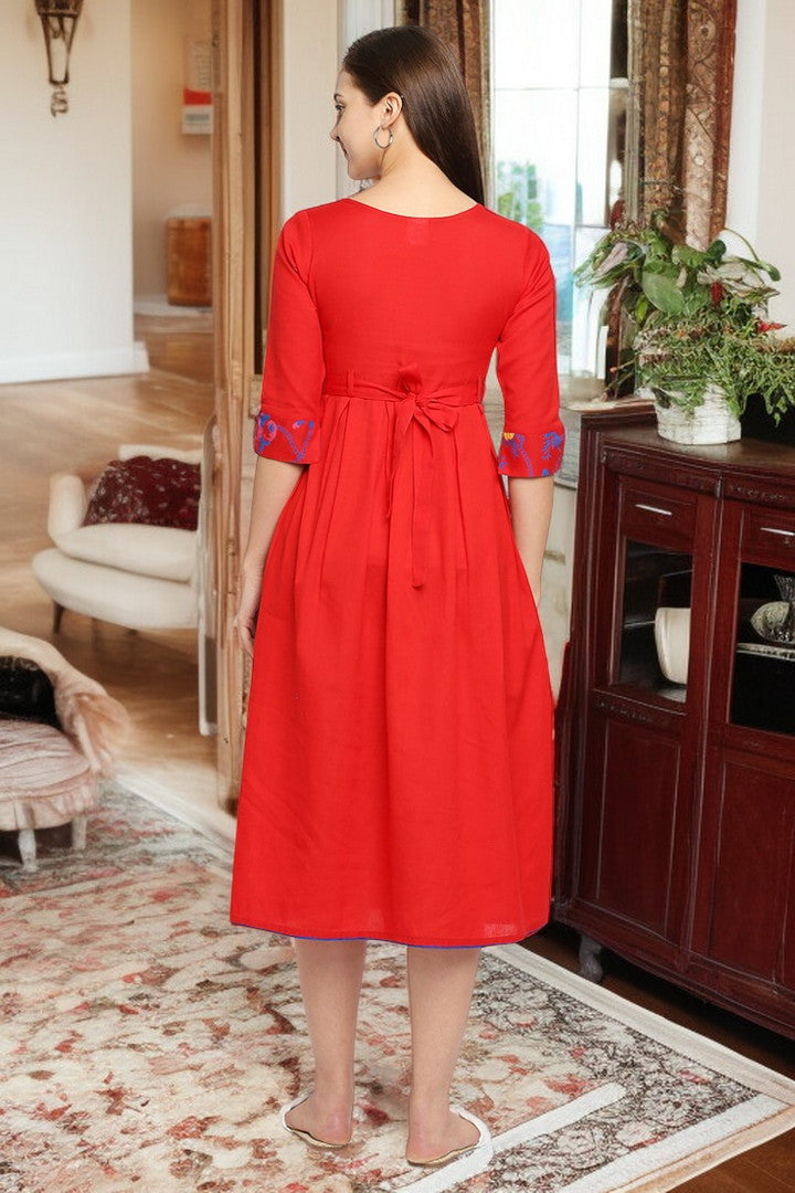 Rayon Maternity Flare Kurta For Pre & Post Pregnancy