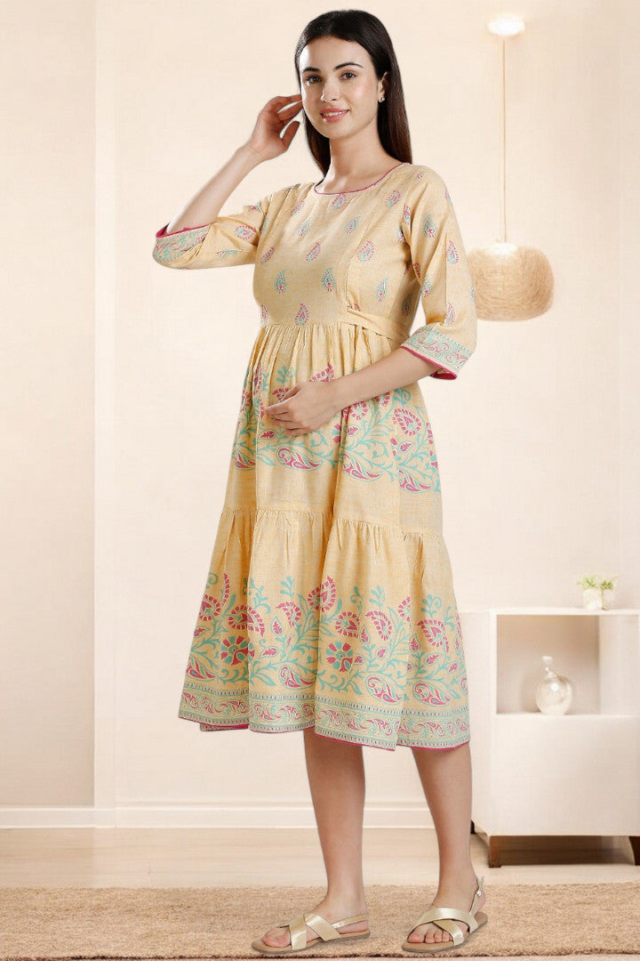 PolyCotton Printed Maternity Kurta – Designed for Pregnancy & Nursing