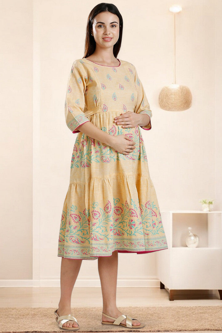 PolyCotton Printed Maternity Kurta – Designed for Pregnancy & Nursing
