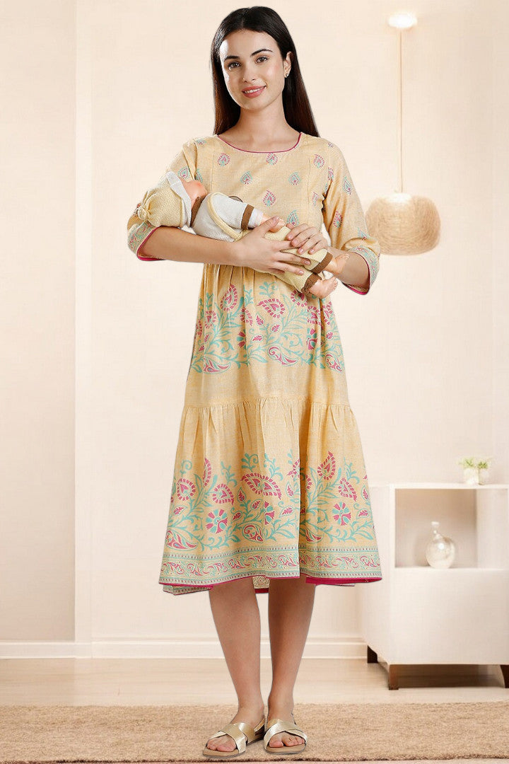 PolyCotton Printed Maternity Kurta – Designed for Pregnancy & Nursing