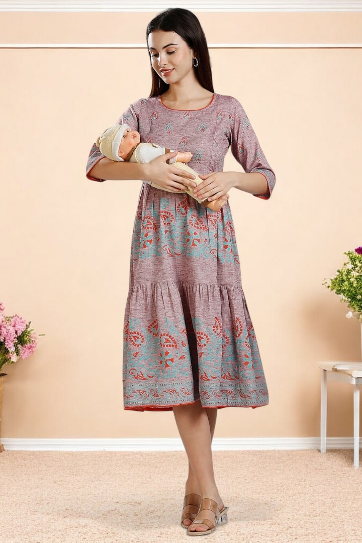 PolyCotton Printed Maternity Kurta – Designed for Pregnancy & Nursing