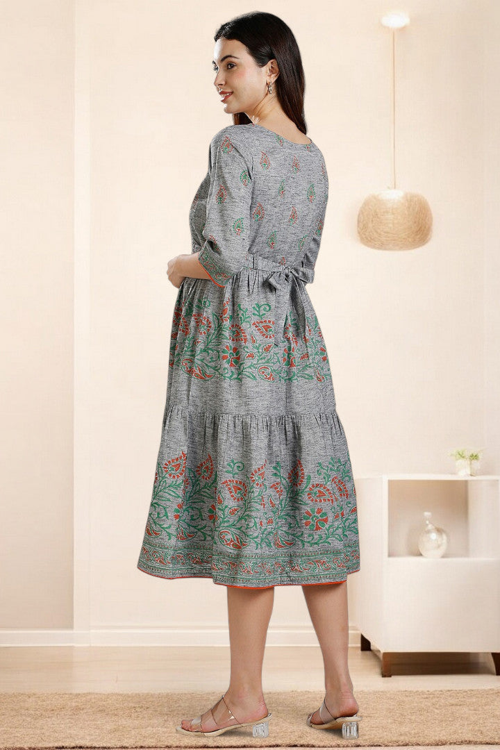 PolyCotton Printed Maternity Kurta – Designed for Pregnancy & Nursing