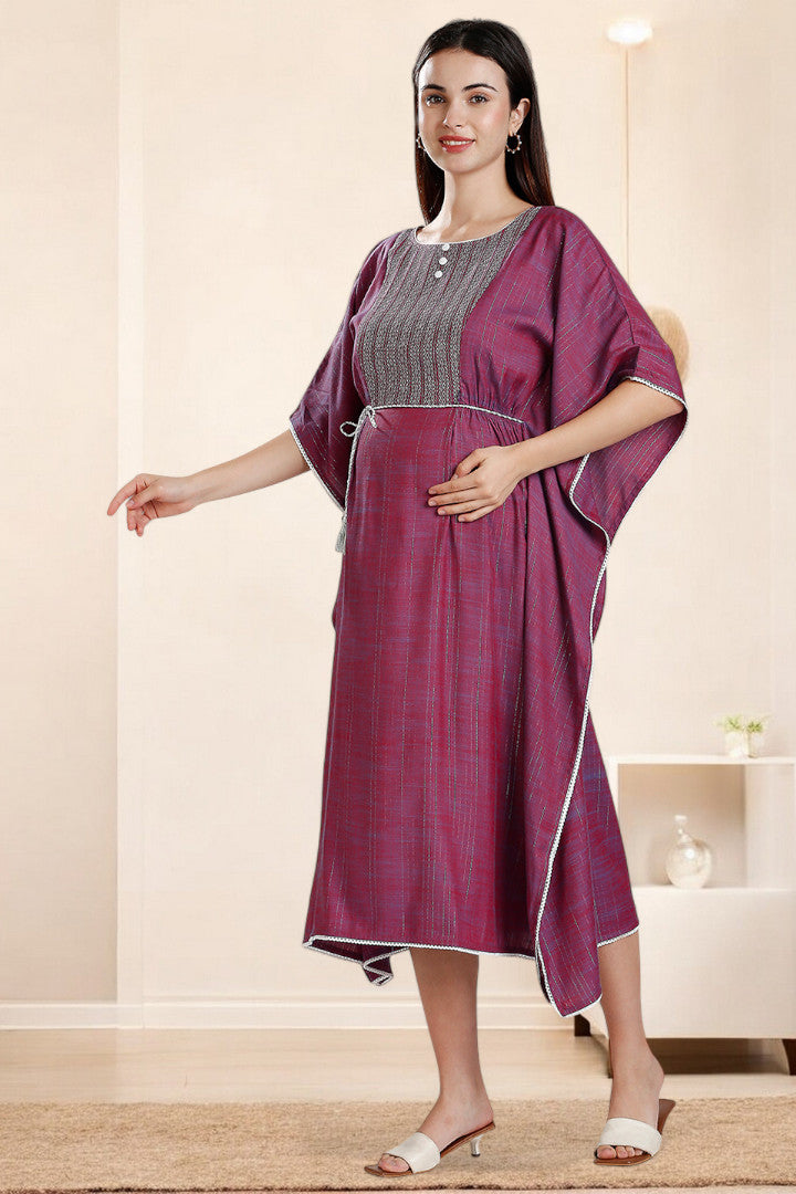 Rayon Printed Maternity Kaftan – Designed for Pregnancy & Nursing