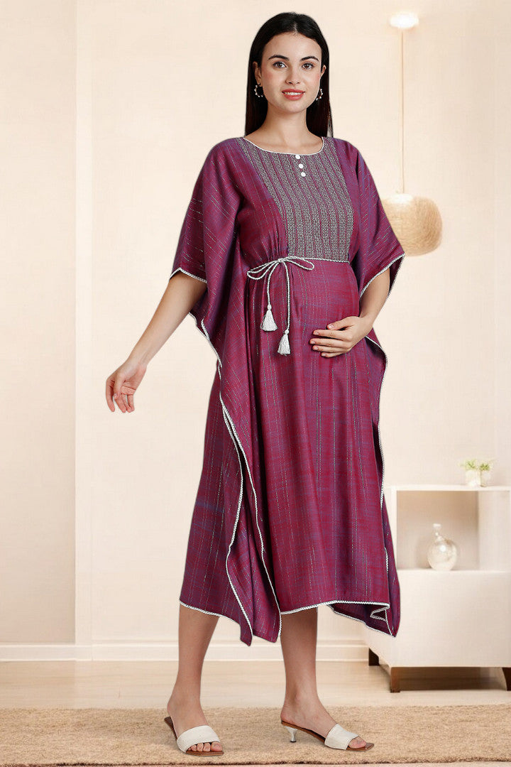 Rayon Printed Maternity Kaftan – Designed for Pregnancy & Nursing
