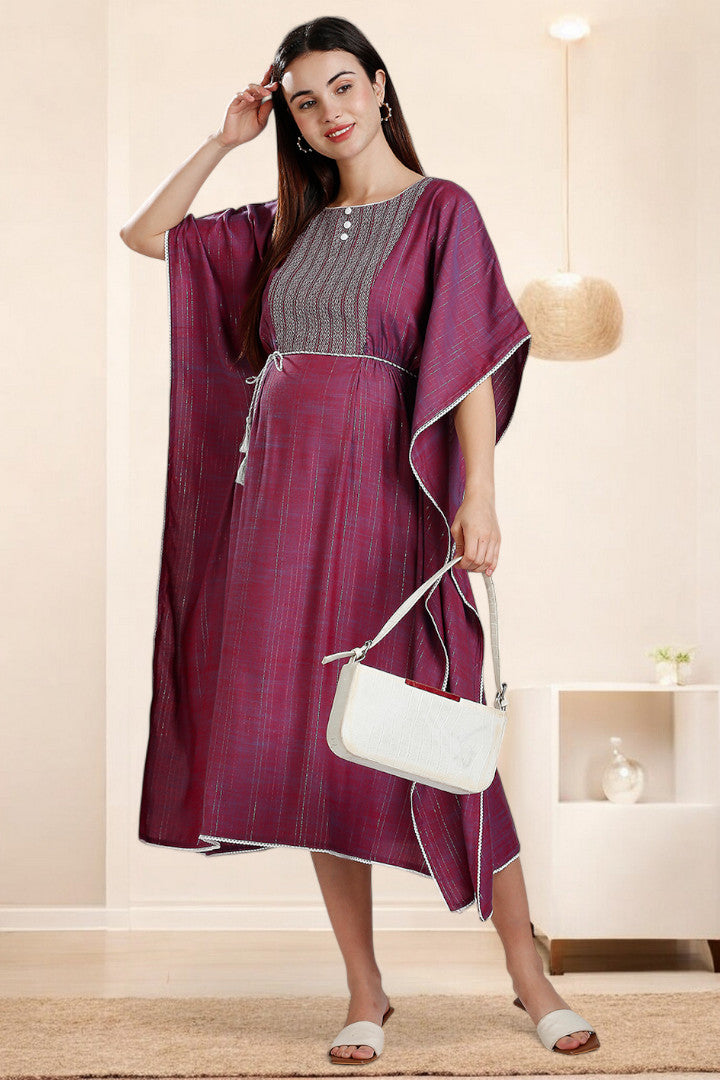 Rayon Printed Maternity Kaftan – Designed for Pregnancy & Nursing