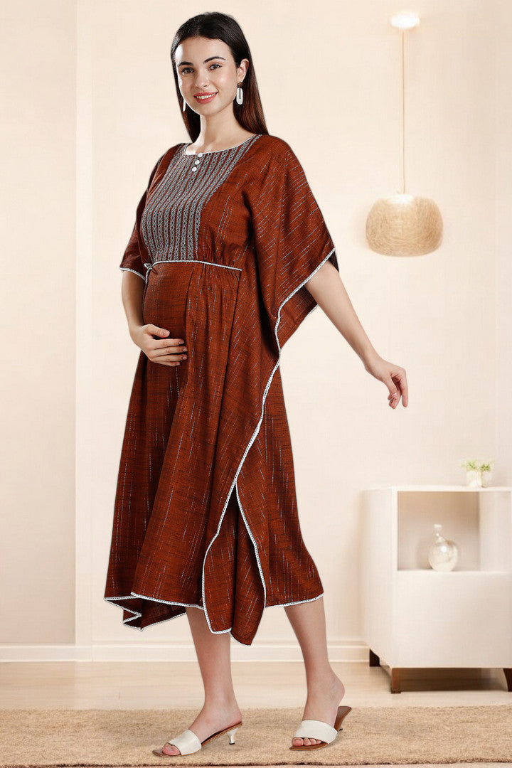 Rayon Printed Maternity Kaftan – Designed for Pregnancy & Nursing
