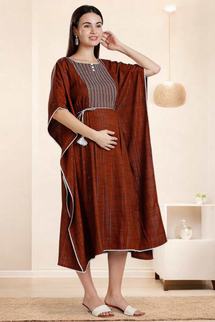 Rayon Printed Maternity Kaftan – Designed for Pregnancy & Nursing