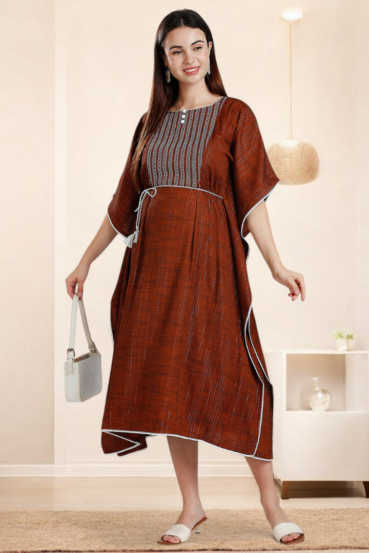 Rayon Printed Maternity Kaftan – Designed for Pregnancy & Nursing