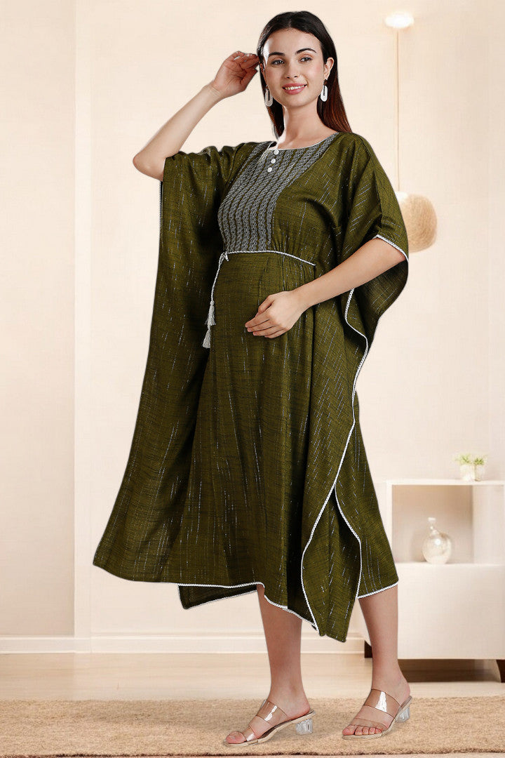 Rayon Printed Maternity Kaftan – Designed for Pregnancy & Nursing