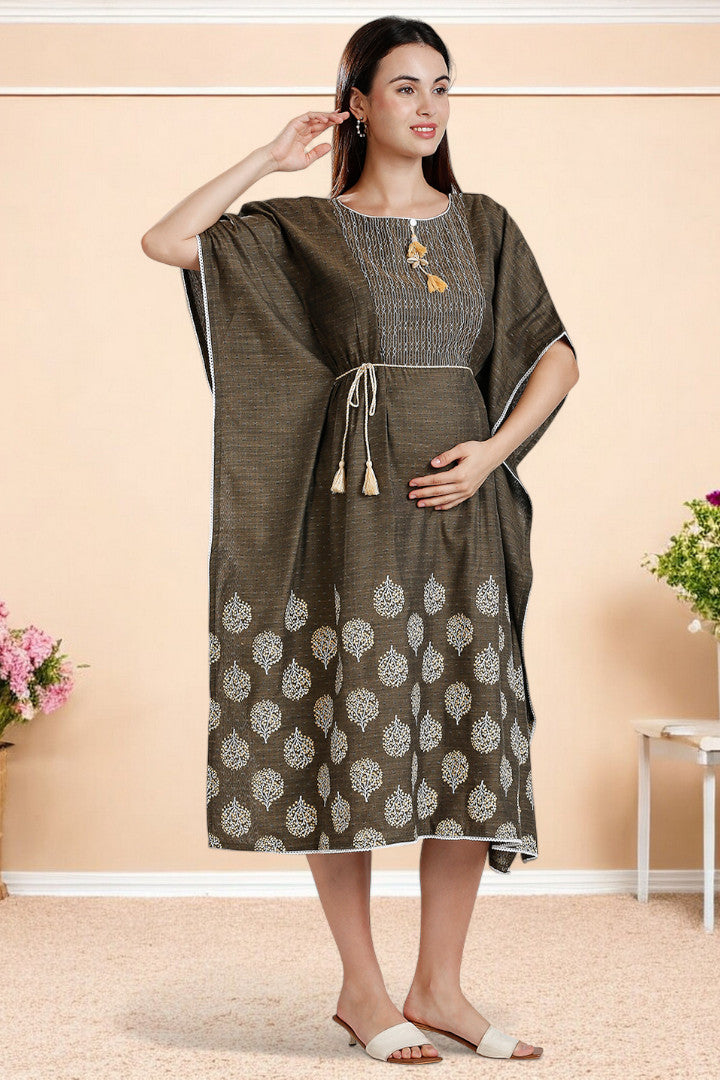 Rayon Printed Maternity Kaftan – Designed for Pregnancy & Nursing