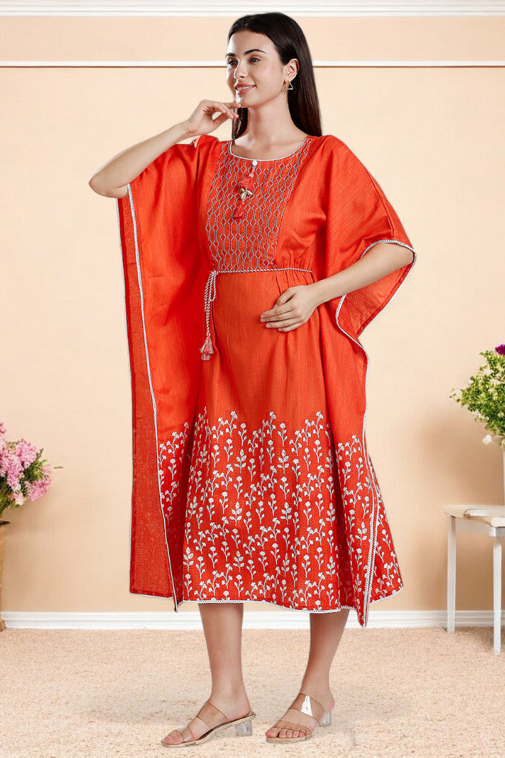 Rayon Printed Maternity Kaftan – Designed for Pregnancy & Nursing