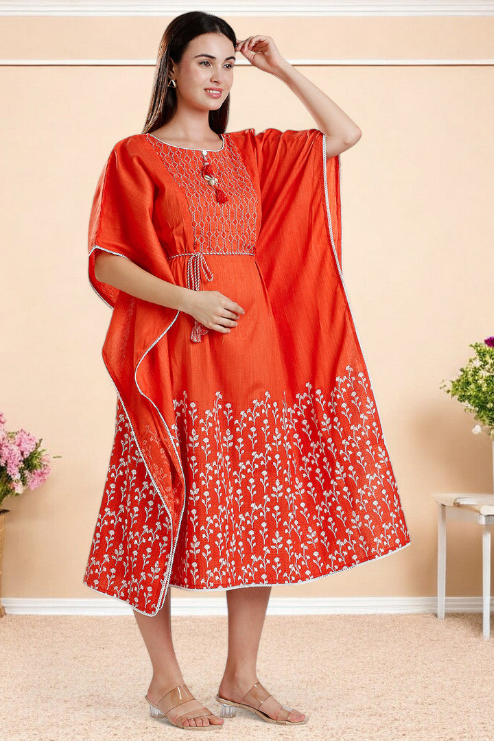 Rayon Printed Maternity Kaftan – Designed for Pregnancy & Nursing