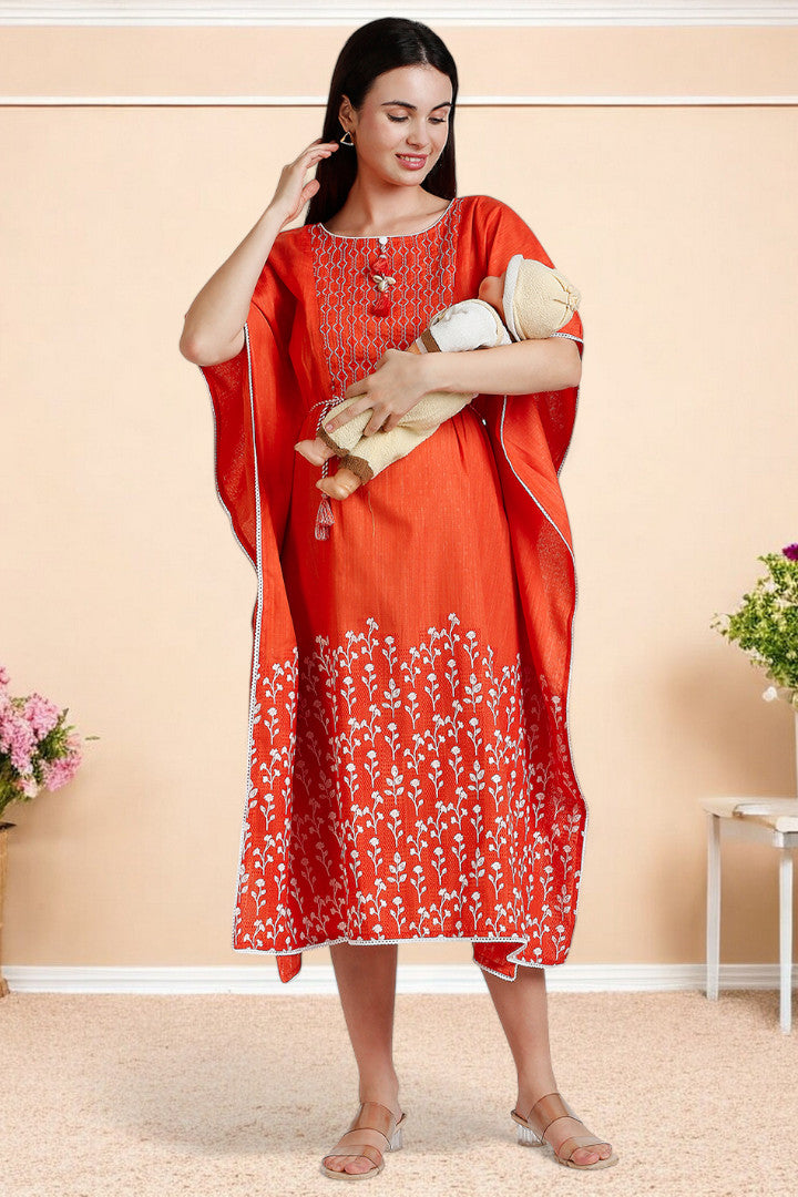 Rayon Printed Maternity Kaftan – Designed for Pregnancy & Nursing